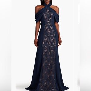 Tadashi Shoji lace insert gown
